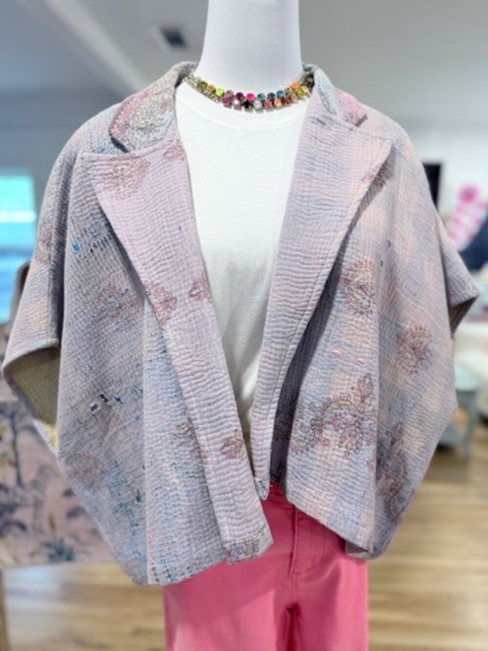 NWT ONE OF A KIND PONCHO - LAVENDAR/PINK
